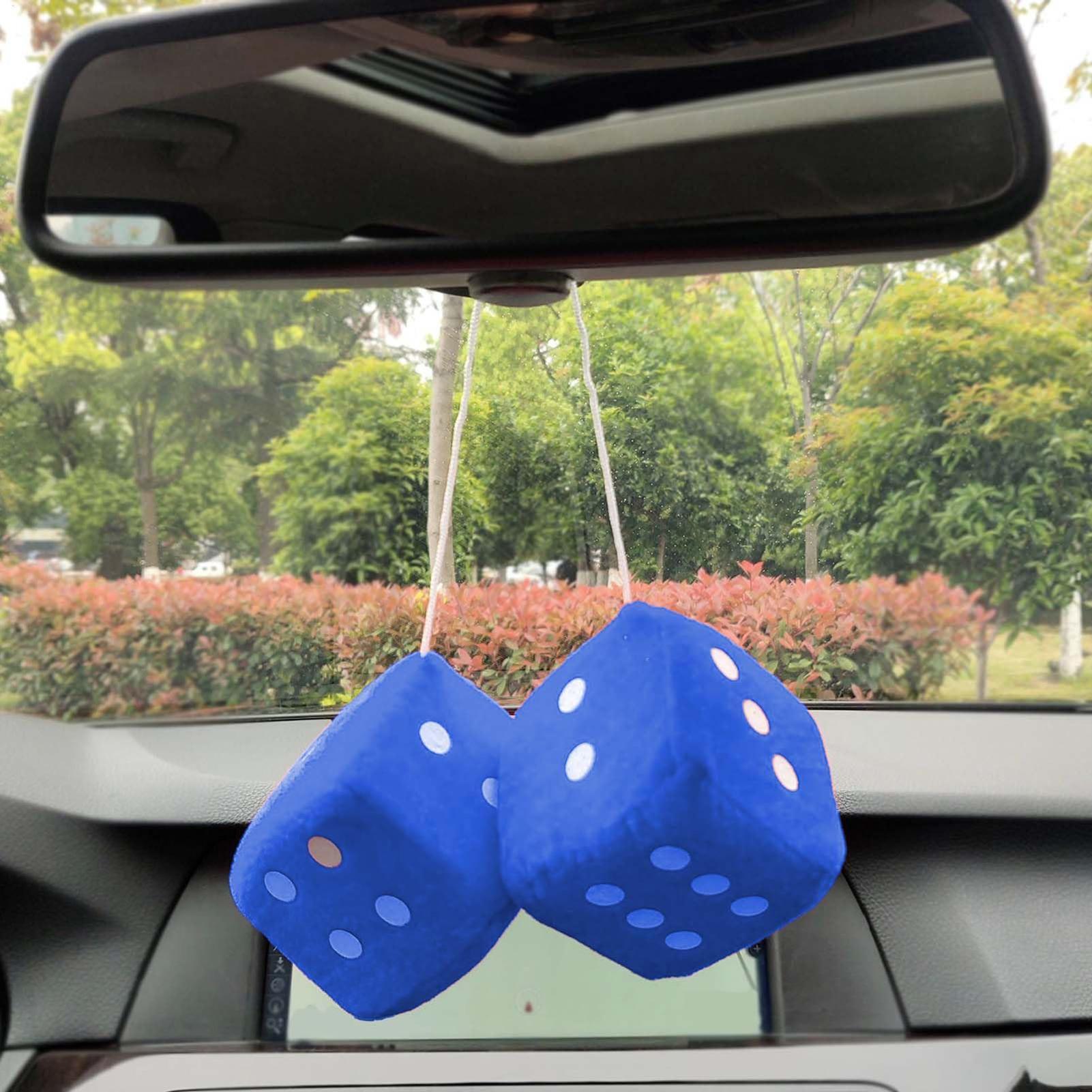 Car Accessories Mirror Hanging - Dadi Peluche Morbidi per Specchietto Auto,
