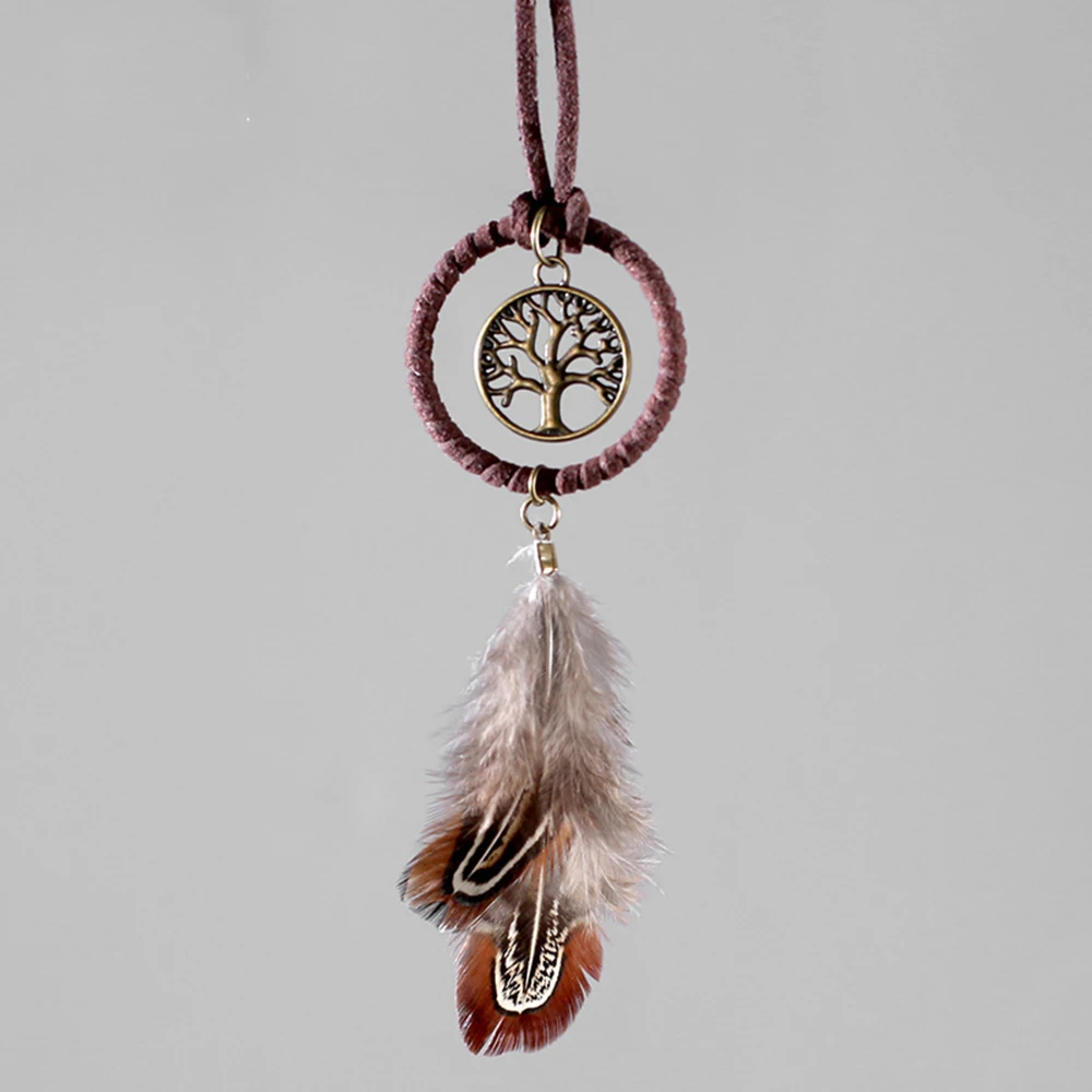 Car Accessories Mirror Hanging - Ciondolo per auto Ornamento Acchiappasogni Piuma